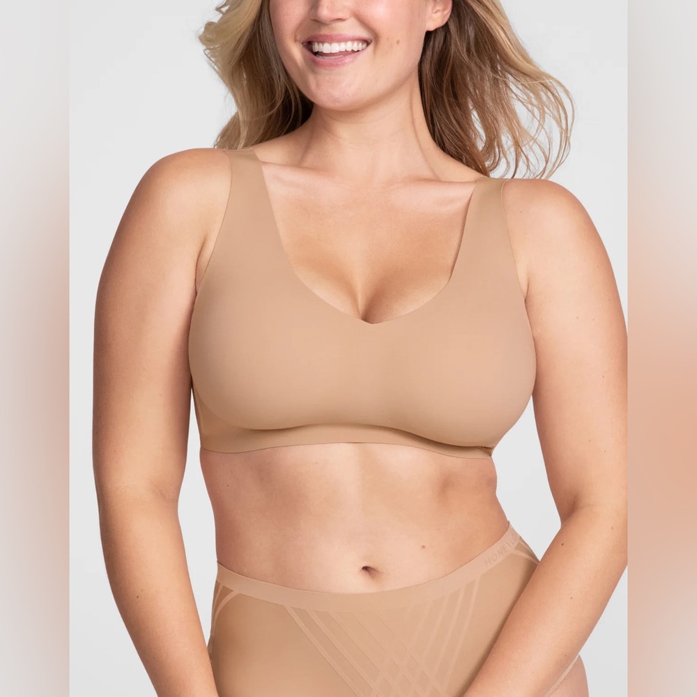 Honeylove V-Neck Bra SIZE XL - Sand